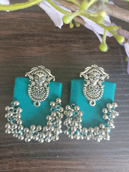 Green Fabric Earrings