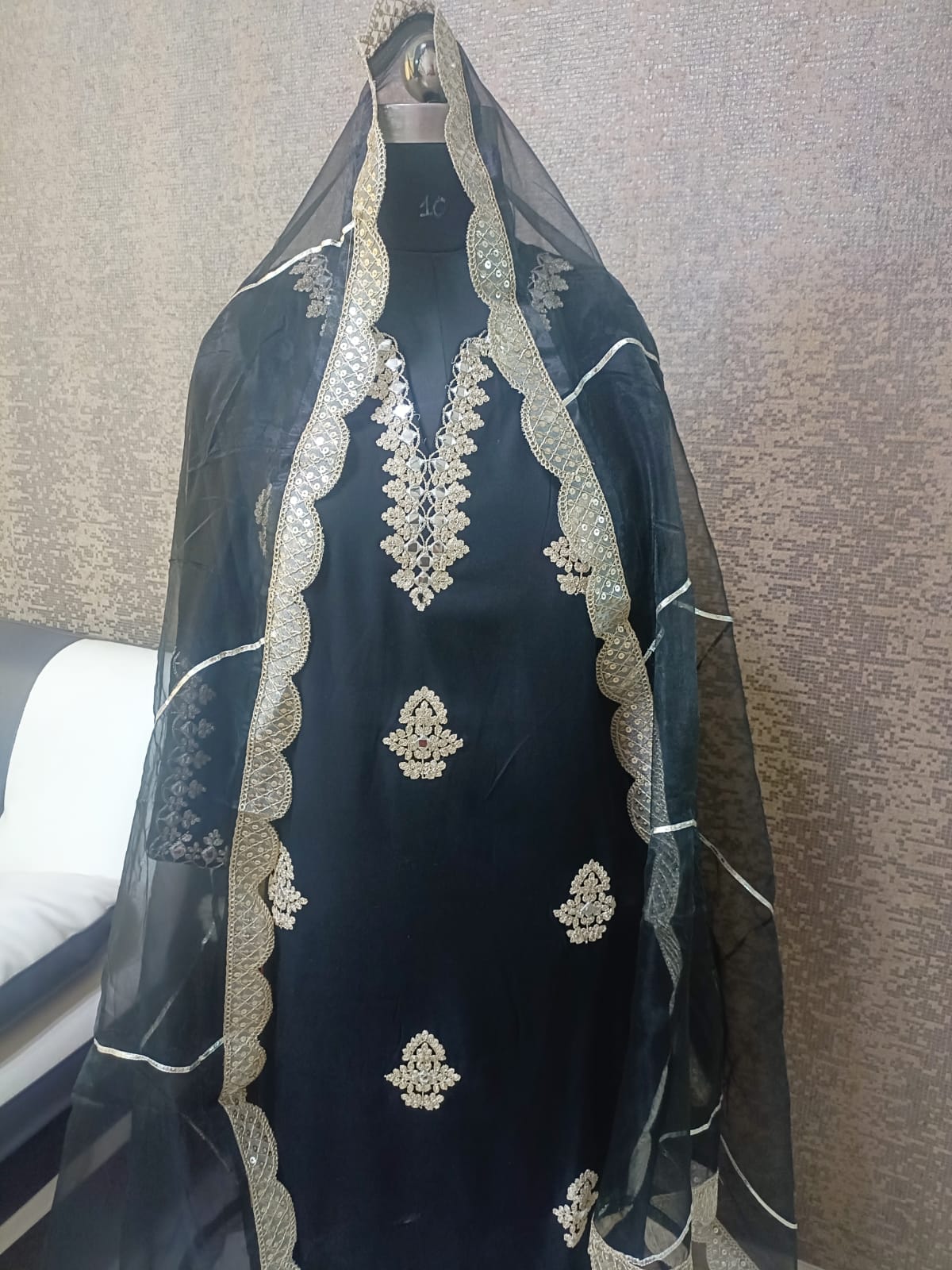 Black Embroidery Suit